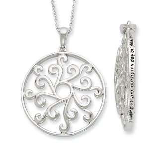    Thinking of You, Sun Medallion Necklace in Sterling Silver Jewelry