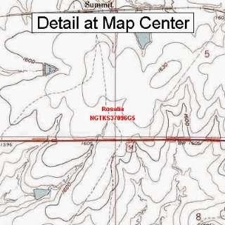 USGS Topographic Quadrangle Map   Rosalia, Kansas (Folded/Waterproof 