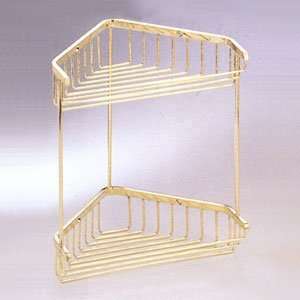   Corner Basket Polished Brass 10 High x 8 1/2 Long