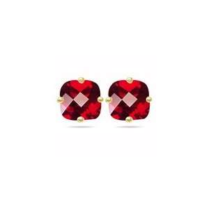  1.78 Cts Mystic Red Topaz Stud Earrings in 14K Yellow Gold 