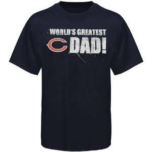  Chicago Bears Navy Blue Worlds Greatest Dad T shirt 