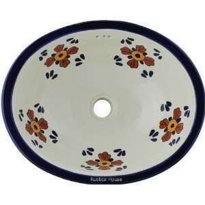    Ceramic Hand Painted Mexican Bathroom Sink 