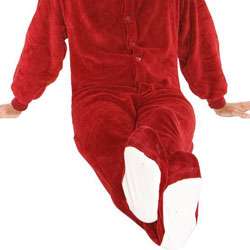 Alexander Del Rossa Mens Fleece Footed Pajama Set  