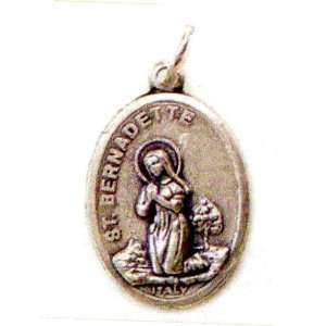  Saint Bernadette Oxidized Medal   MADE IN ITALY Jewelry