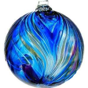   Art Glass Winter Solstice Feather Witch Ball   6