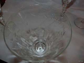 Set 6 Libbey Cut Optic Glass Wine Goblet #2006 3 ca 1940 Box Stem $180 