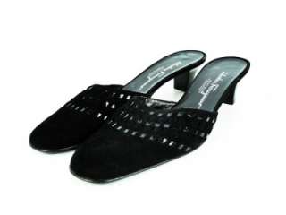   leather FERRAGAMO BOUTIQUE mule slide heel shoes SIZE 8 AA N  