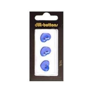   Dill Buttons 15mm 2 Hole Heart Royal Blue 3 pc (6 Pack)