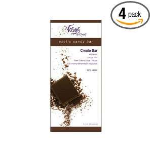 Vosges Creole Chocolate Bar, 3 Ounce Bars (Pack of 4)