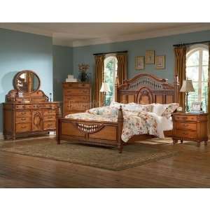   Chestnut Spindle Bedroom Set (King) 327 32HF 31R