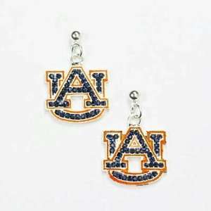   Auburn University AU Tigers Crystal Logo Earrings