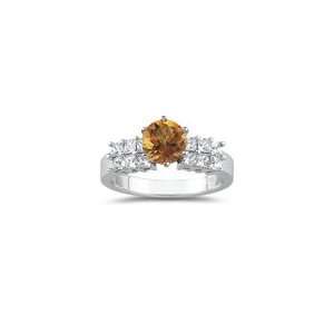  0.84 Ct Diamond & 0.85 Cts Citrine Ring in 18K White Gold 