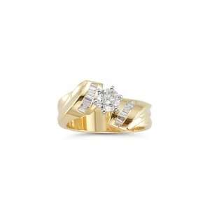  0.77 Cts Diamond Ring in 14K Yellow Gold 5.0 Jewelry