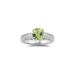  0.57 Ct Diamond & 1.45 Cts Peridot Filigree Ring in 14K 