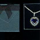NIB Blue Saphire  Sea of Love  Swarovski Titanic Necklace