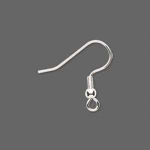  #10708 Silver plated earwire, surgical steel, fishhook   4 