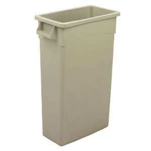   1358BE Plastic 13 5/8 Quart Commercial Wastebasket, Rectangular, Beige