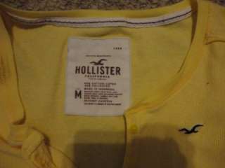 Sexy Hollister Hco Low Cut Long Yellow Tight Fitted Stretch Top Blouse 