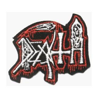 Death   Red, Black & White   Embroidered Iron On or Sew On Patch
