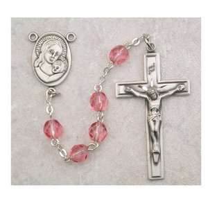  Ss 6mm Pink Crystal Rosary Girls Inexpensive Beads Rose 