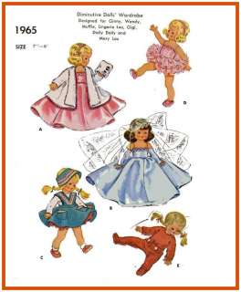 1965 vintage Ginny, Wendy, Muffie doll pattern 7 8  