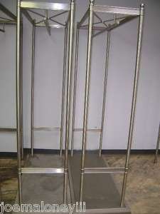 CLOTHING GARMENT RACK BRUSHED STAINLESS STEEL W/ BASE  