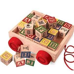  Wooden Alphabet Blocks   Wagon Toys & Games