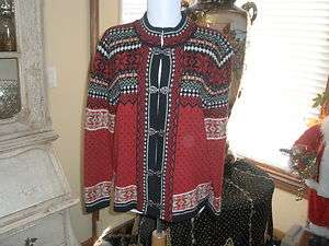   Design Sweater Cardigan Jacket Norwegian Style Size M Gorsuch  