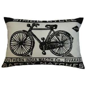  Southern India Vintage Bicycle Print Pillow