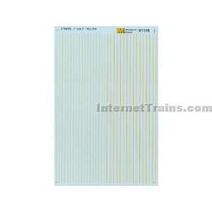   HO Scale 1 & 2 Wide Stripes Decal Set   Yellow Toys & Games