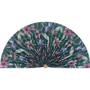   Tropical Lilies Flowers Floral in Teal Green with Purple & Rose Red