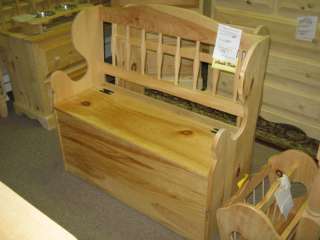 AMISH ~ Solid Pine Bench HOPE CHEST ~ Heirloom NEW  