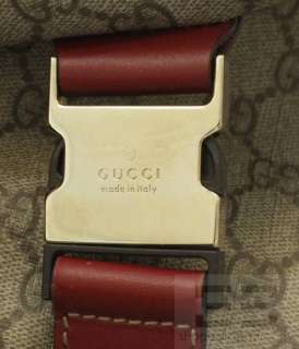 Gucci Brown GG Plus Monogram Coated Canvas & Red Leather Trim 