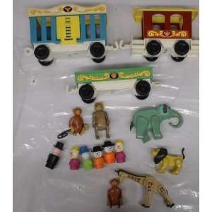  Vintage Lot of 1970s Fisher Price Little People Train Cars 