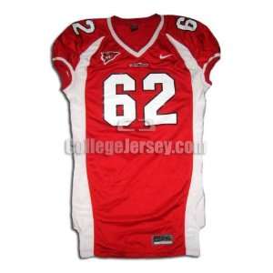  Red No. 62 Game Used Miami Ohio Nike Football Jersey (SIZE 