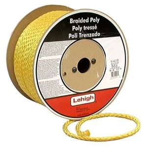 Lehigh Secure Line HB412 Hollow Braid Poly Floating Rope, 1/4 Inch by 