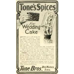 com 1905 Ad Tones Spices Seasonings Wedding Cake Baking Flavor Food 