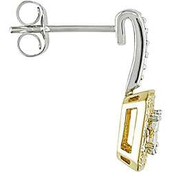10k Two tone Gold 3/8ct TDW Diamond Earrings (H I, I1 I2)   