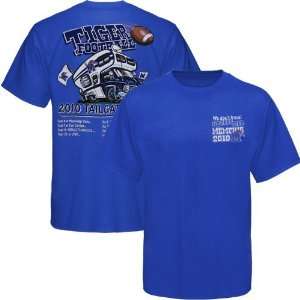 Memphis Tigers Royal Blue 2010 Football Schedule Tailgate T shirt 