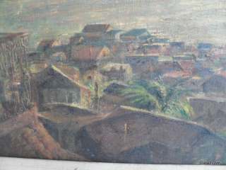 Antique 1949 Robert Benney Virgin Islands Oil Painting  