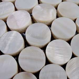 Home Elements Glass Fiber Base Mother of Pearl Tile   Nature White   1 