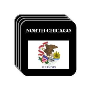  US State Flag   NORTH CHICAGO, Illinois (IL) Set of 4 Mini 