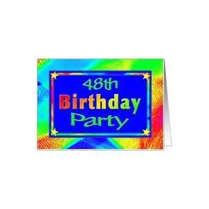    48th Birthday Party Invitation Bright Lights Card Toys & Games
