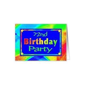  72nd Birthday Party Invitations Bright Lights Card Toys & Games