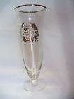 25th Anniversary Silver Rimmed Clear Flowers Bud vase