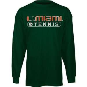  Miami Hurricanes Green Tennis Long Sleeve T Shirt Sports 