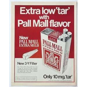  1972 Pall Mall Extra Mild Cigarette Print Ad (1666)