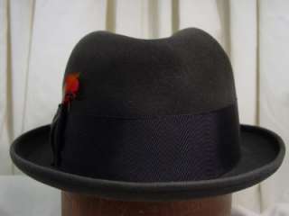 Vintage CHAMP Fedora Hat Kasmir Finish Black on Black Mint Condition 
