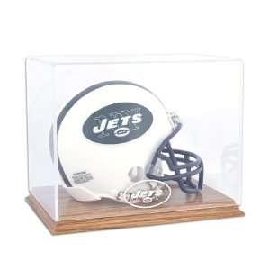  Oak Mini Helmet Jets Logo Display Case