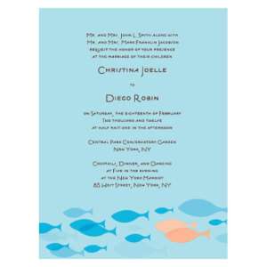 48 All Fish in Sea Custom Printed Wedding Invitations  